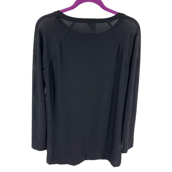 Relax by Lynn Ritchie mesh oversized shirt top small black workout exercise - Picture 8 of 11